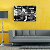 City Street Siyah Beyaz Poster Kanvas Tablo 50 x 70
