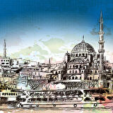 Boğazdan İstanbul Manzarası Kanvas Tablo 60 x 120