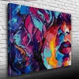 Soyut,  Renkli , Yağlıboya Dokulu Kanvas Tablo 50 x 70