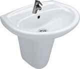 Serel Begonya 40x51 cm Yarım Ayaklı Batarya Delikli Lavabo 2841T+2822