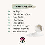 SUPERFIX TAŞ TOZU HOBİ HARCI OBJE MUMLUK HEYKEL SAKSI TEPSİ YAPIMI İÇİN KAR BEYAZ DÖKÜM TOZU 2 KG