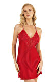 PRİMODA SATEN GECELİK XL KIRMIZI 8247
