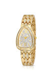 Yılan Desen Lüx Taşlı Kadın Kol Saati Gold Renk PL-1520B1x