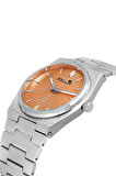 Lüx Erkek Kol Saati Gümüş-Turuncu PL-0860E3x