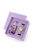 Kadın Kol Saati Ve 55 ml Parfüm Seti Mor Hediyelik Kutsunda Kombin Gold Renk ST-2145S1