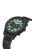 Klasik Metal Erkek Kol Saati Siyah Yeşil Renk PL-0976E3x