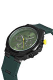 Kauçuk Kordon Metal Kasa Erkek Kol Saati Yeşil Siyah Sarı Renk PL-0973E7x