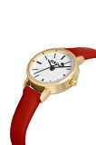 Zarif Deri Kordon Kadın Kol Saati Kırmızı-Gold PL-1482B9x