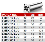 Lmek 40 Luu Lineer Rulman Uzun Tip