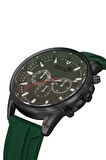 Silikon Kordon Renkli Cam Erkek Kol Saati Koyu Yeşil Siyah Renk PL-0986E5x