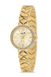 Lüx Taşlı Baklava Desen Kadın Kol Saati Gold Renk PL-1537B1x