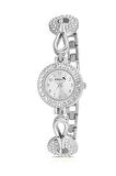 Zarif Vintage Kadın Kol Saati Zirkon Taşlı Bileklik Kombin Gümüş Renk
