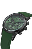 Erkek Kol Saati Cüzdan Kemer Kartlık Anahtarlık Çakmak Kombin Yeşil Siyah Renk PL-0984E3
