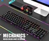 K50 Siyah Rgb Red Switch Türkçe Q Gaming Oyuncu Mekanik Klavye