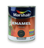 Marshall Enamel Parlak Ahşap Metal Boyası Siyah 0,75 L