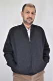 Erkek Gri Hakim Yaka Omuz Astarlı Hırka