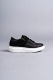 ET155 Warrior Bağcıklı ve Fermuarlı Cilt Süet Erkek Günlük Sneaker Ayakkabı BT - Siyah