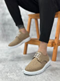 ET0003 Bağcıklı Klasik Spor Keten Hardal Beyaz Taban Casual Erkek Ayakkabı