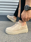 JET-502 Bold Bağcıklı Süet Erkek Günlük Sneaker Ayakkabı SKT - Krem