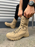 JET-999 Strike Bağcıklı Ortopedik Taban Günlük Süet Erkek Askeri Postal Bot SKT Kum