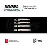 Mercedes Sprinter W907 Krom Kapı Kolu 4 Kapı 2018 Ve Üzeri Paslanmaz Çelik (ÇİFT DELİK)
