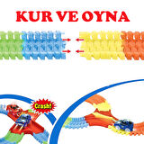 Magic Tracks Hareketli Renkli Raylar 384 Parça Led Işıklı 2 Arabalı Oyuncak Araba Parkuru Pist Seti