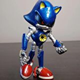 Sonic Hedgehog Kirpi Sonic Anime Karakter Figür Eklemli Silikon Oyuncak Robot Metal Sonic 16 cm.