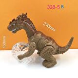 Led Işıklı Gerçek Görünümlü Sesli Çarpınca Dönen Toplu Yürüyen Çift Başlı Dinozor Oyuncak T-Rex