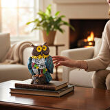 Yöresel Motifli Taşlı Baykuş Biblo Heykel Ev Ofis Yeni Yıl Hediyesi Dekor Konsol Vitrin Süsü SH12