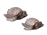 Simli Parlayan 2li Caretta Caretta Biblo Heykel Hediyelik Dekoratif Ürün Vitrin Masa Süs Ev Hediyesi