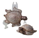 Simli Parlayan 2li Caretta Caretta Biblo Heykel Hediyelik Dekoratif Ürün Vitrin Masa Süs Ev Hediyesi