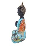 Lüks Renkli Meditasyon Şans Bereket Buda Biblo Heykel Vitrin Masa Süsü Ev & Yılbaşı Hediyesi 15 cm B