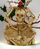 Gotik Stil Gerçekçi Tasarım Kurukafa İskelet Küllük Şekerlik Anahtarlık Para Kasesi Biblo Ev Hediyes