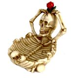 Gotik Stil Gerçekçi Tasarım Kurukafa İskelet Küllük Şekerlik Anahtarlık Para Kasesi Biblo Ev Hediyes