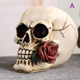 Gotik Stil Romantik Hamlet Kurukafa İskelet Biblo Heykel Dekoratif Ürün Ev Hediyesi Vitrin Objesi