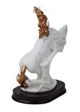 Lüks Modern Sanat Reçine At Biblo Heykel Ev Ofis Hediyesi Vitrin Konsol Süsü Dekoratif Obje 24 cm.