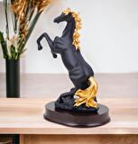 Lüks Modern Sanat Reçine At Biblo Heykel Ev Ofis Hediyesi Vitrin Konsol Süsü Dekoratif Obje 20 cm.