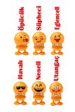 Emoji Smile Zıp Zıp Kafalar Mini Gülen Yüzler Araç Torpido & Masaüstü Süsü 6'lı Oyuncak Seti
