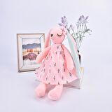 Soft Dokulu İthal Kumaş Uyku Arkadaşım Uzun Kulaklı Sarılabilir Tavşan Peluş Oyuncak Metoo 35 cm.