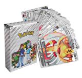 Pokemon Go Vmax Silver Card TCG DX GX Gümüş Esnek Oyuncu Koleksiyon Pokemon Kartı 55 Adet İngilizce