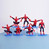 Spiderman Örümcek Adam Aksiyon Karakter Stantlı 7’li Figür Koleksiyon & Oyuncak Seti Pasta Süsü 10cm
