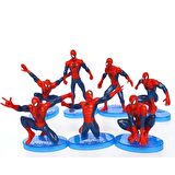 Spiderman Örümcek Adam Aksiyon Karakter Stantlı 7’li Figür Koleksiyon & Oyuncak Seti Pasta Süsü 10cm