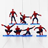 Spiderman Örümcek Adam Aksiyon Karakter Stantlı 7’li Figür Koleksiyon & Oyuncak Seti Pasta Süsü 10cm