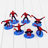 Spiderman Örümcek Adam Aksiyon Karakter Stantlı 7’li Figür Koleksiyon & Oyuncak Seti Pasta Süsü 10cm
