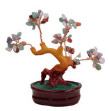 Feng Shui Doğal Kuvars Taşlı Bonsai Şans Bereket Çakra Meditasyon Ağacı Biblo Ev Ofis Hediyesi Mdl 1