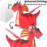 LED Işıklı Gerçekçi Sesli Dönüşebilir Kükreyen Ejderha Dragon Çarpıp Dönen Robot Oyuncak Kızıl Ejder