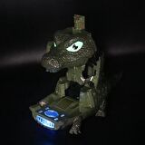 LED Işıklı Gerçekçi Sesli Dönüşebilir Crocodile Timsah Çarpıp Dönen Robot Oyuncak Yeşil Savaşçı