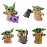 The Mandalorian Baby Yoda Grogu Bebek Yoda Aksiyon Figür Oyuncak Seti 5 Yoda Figürü Bir Arada Set A