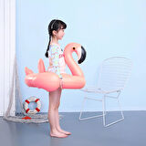 Ayak Geçmeli Flatör Tutunmalı Büyük Boy Şişme Flamingo Simit Deniz Plaj Havuz Oyuncağı 80 cm.