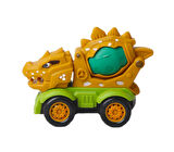 Dino Truck Dinozor Başlı Motor Becerisi Geliştirici 4’lü İş Makineleri Çek Bırak Oyuncak Araba Seti